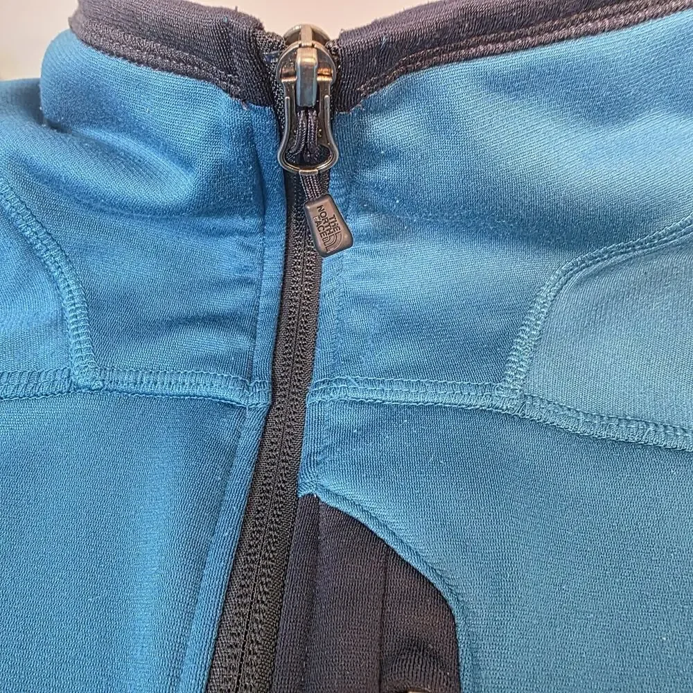 The North Face Jacket Mens 2XL Blue Black Full Zip Soft Shell Zip Pockets